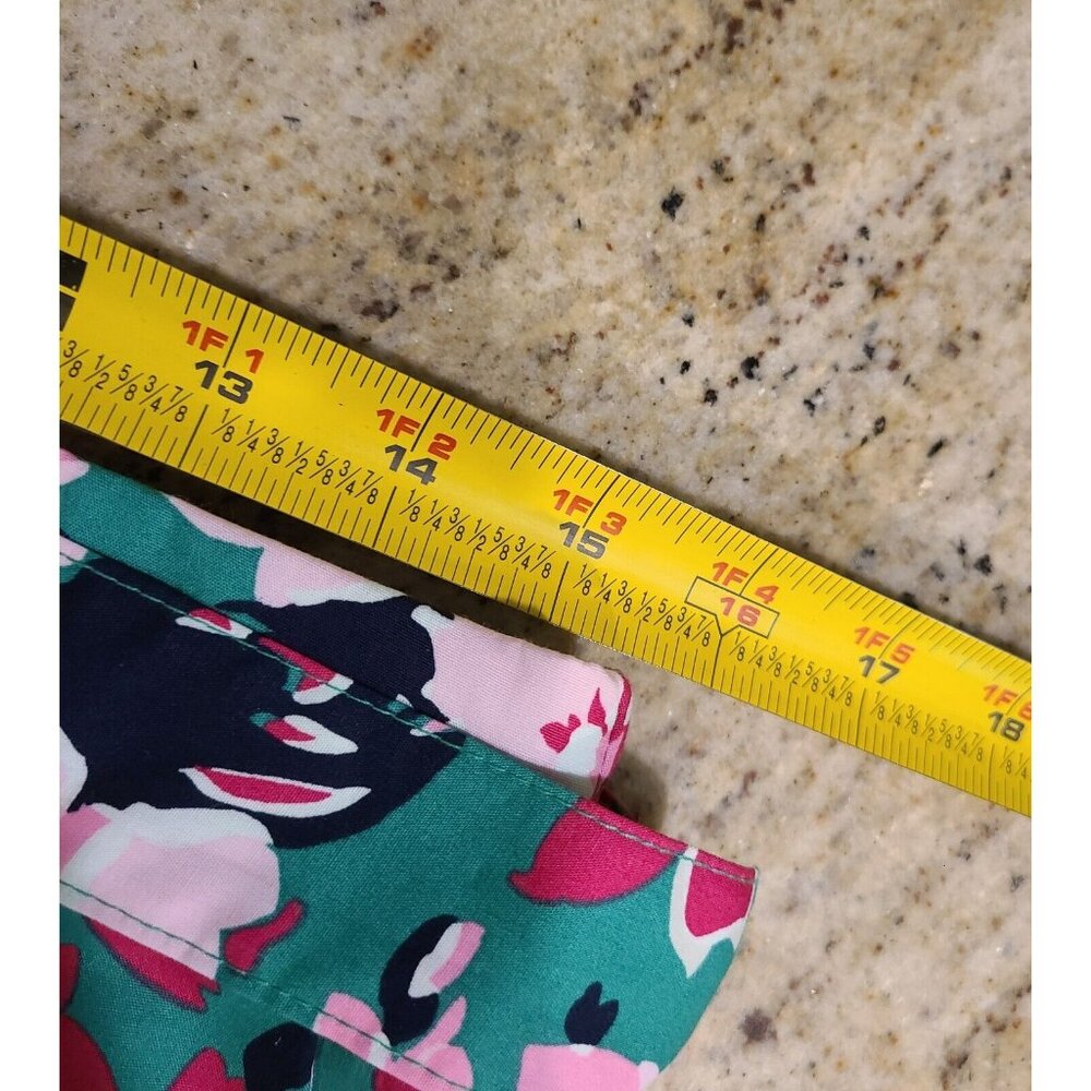 J Crew Pink Green Floral Print Shorts Womens Size 10 Pleats Belted Hawaii - Picture 10 of 13